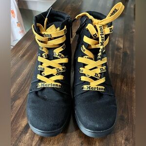 Dr. Martens Black Sneakers with Yellow Laces